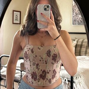 Altar'd State Selene Floral Corset Top